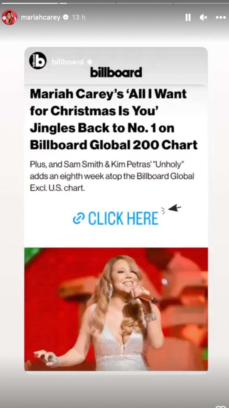 Mariah Carey, la Regina del Natale è inarrestabile: ecco il suo ultimo successo