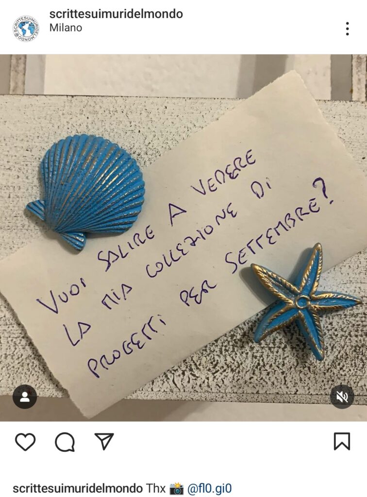 La frase da dire negli appuntamenti di fine agosto per rimorchiare. Fonte: scrittesuimuridelmondo - Instagram