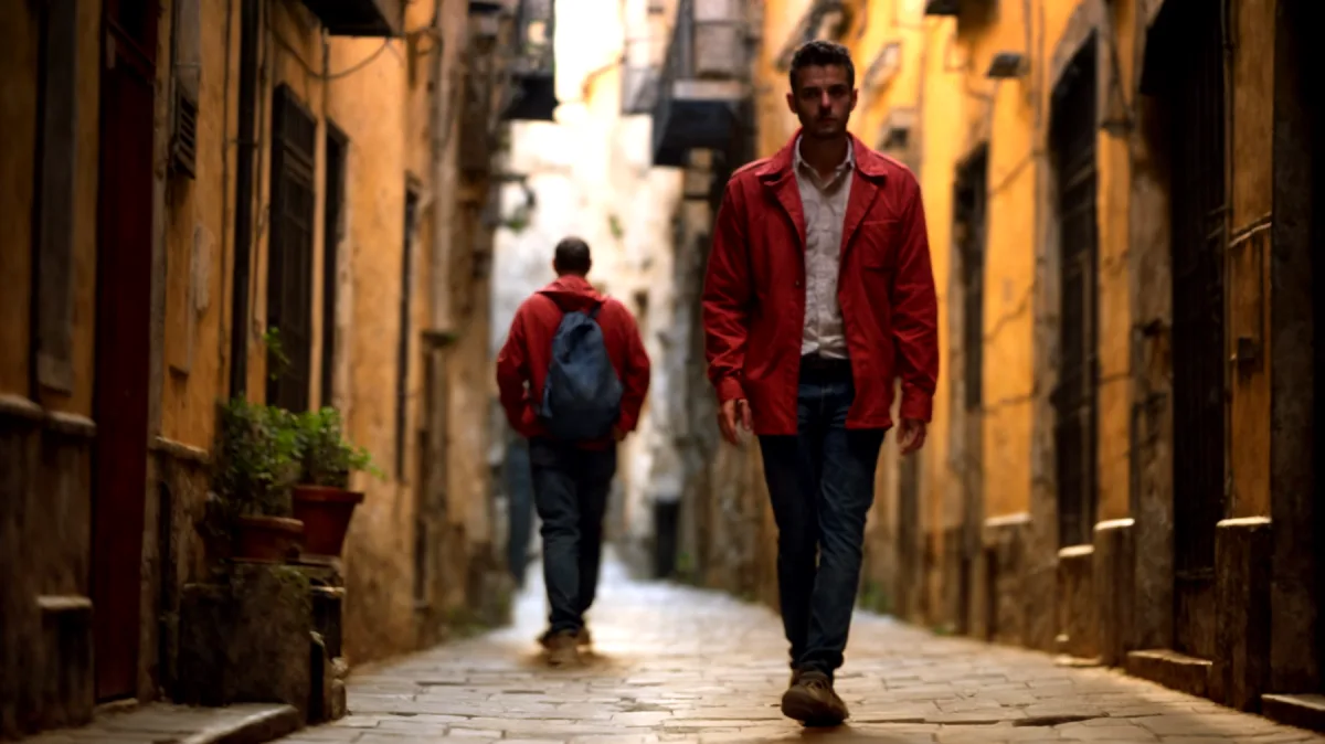 Caravaggio vicolo stretto atmosfera napoletana"