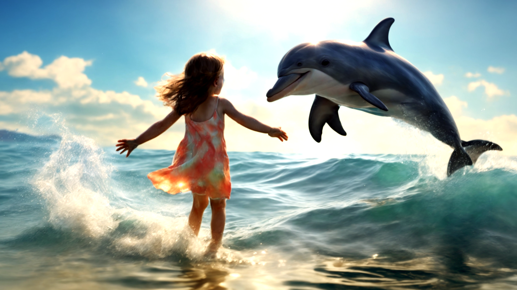 Delfino bambino mare"