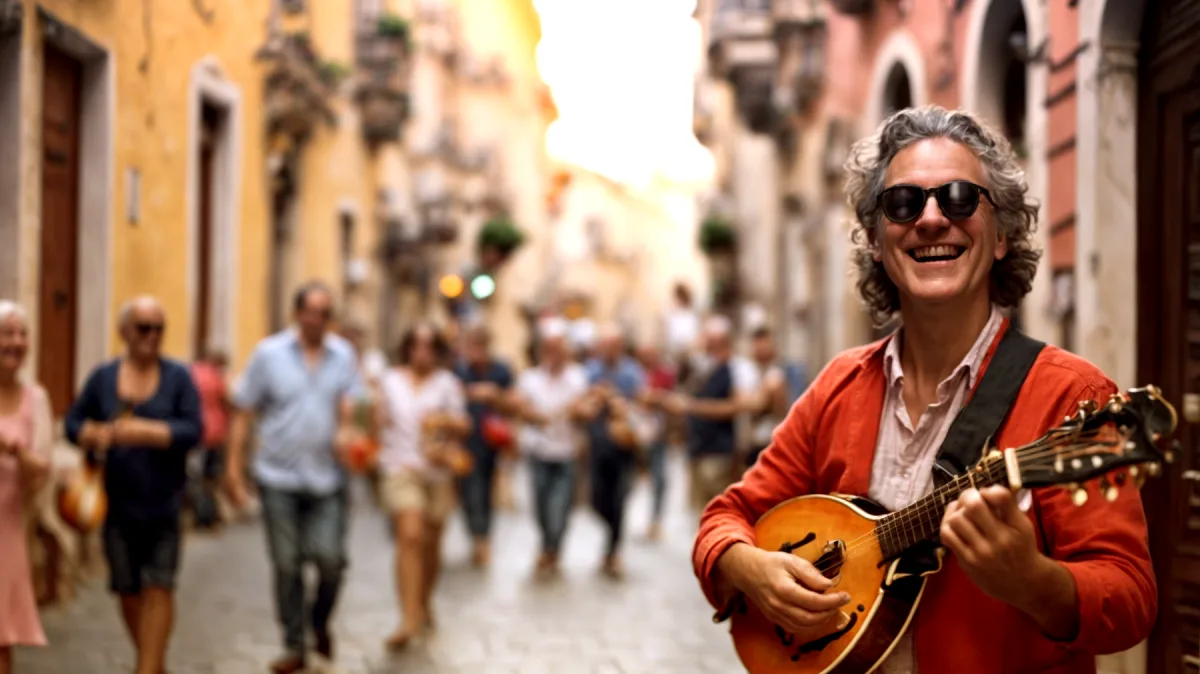 Strade di Napoli strumenti musicali note musicali"